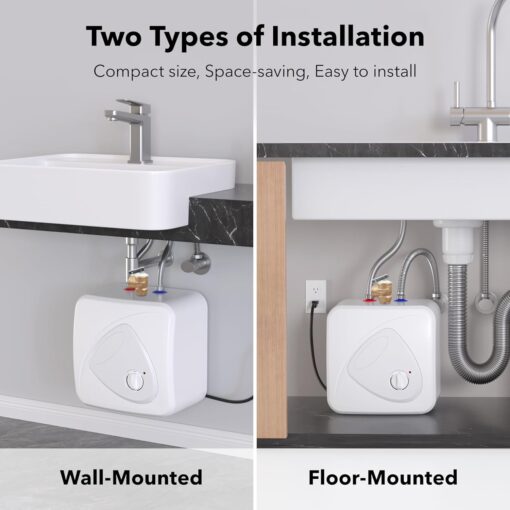 BN-LINK Electric Mini-Tank Water Heater 2.7 Gallon Under Sink Water Heater, 1440W Point of Use Demand for Instant Hot Water 120V, Compact Tank for Space Saving, ETL Listed - Image 4