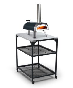 ooni Medium Modular Table - 31x22x35 Inch Pizza Oven Cart, Stainless Steel Pizza Oven Stand, Grill Barbecue Stand, Outdoor Table, Pizza Oven Accessories, Outdoor Pizza Oven Tables, Pizza Station
