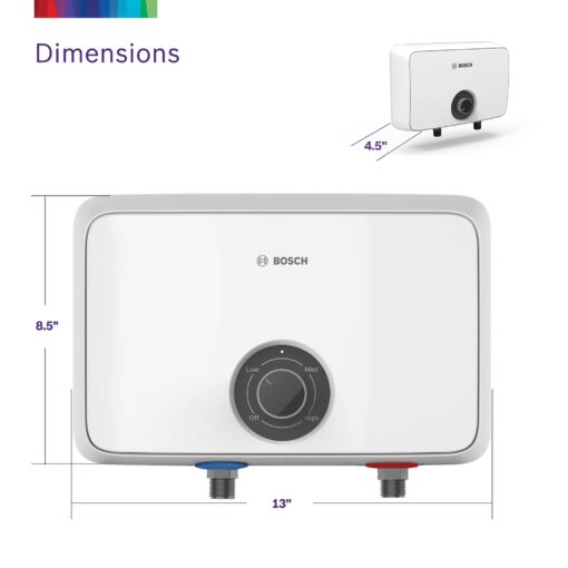 Bosch Thermotechnology Tronic 4000 Electric Tankless Water Heater, 8.5 kW, White - Image 2