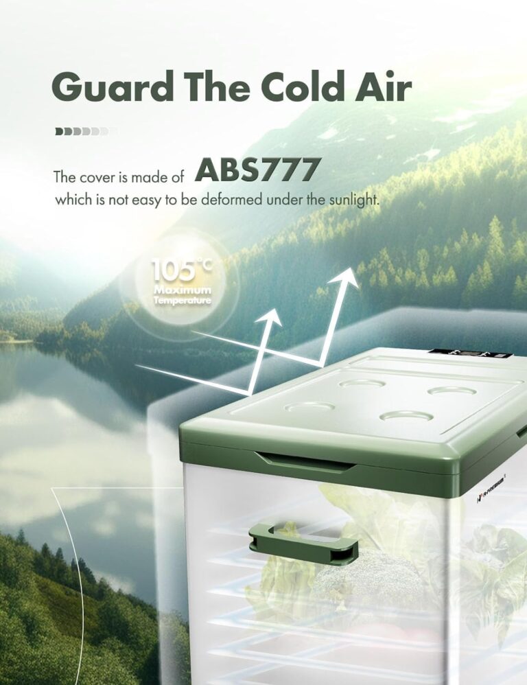 A-Premium 47QT/44.7L Portable Car Fridge Refrigerator Cooler (w/ ABS777 Cover), -4°F~68°F Fast Cooling with 12/24V DC & 110-240V AC for Roadtrip, Camping, Travel, RV, Outdoor, Fast Cooling & Two Modes - Image 4