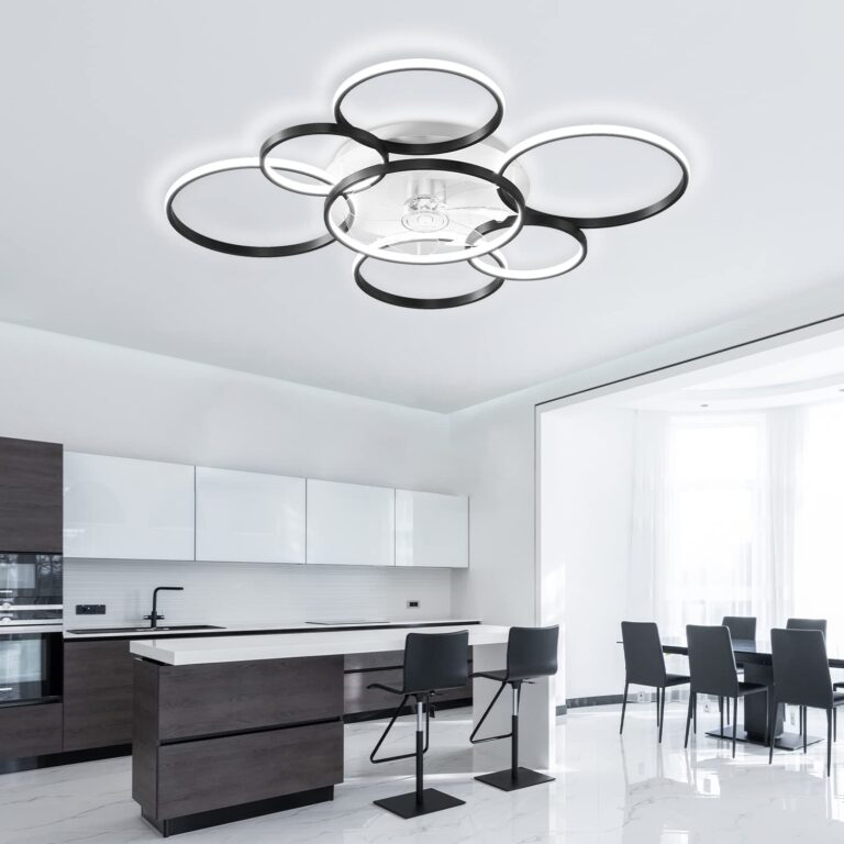 SNOWUNDER 41" Modern Ceiling Fan with Light, Flush Mount Celing Fan with Led Light and Remote Control for Living Room，Tri-Color Light 6-Speed Wind - Image 7