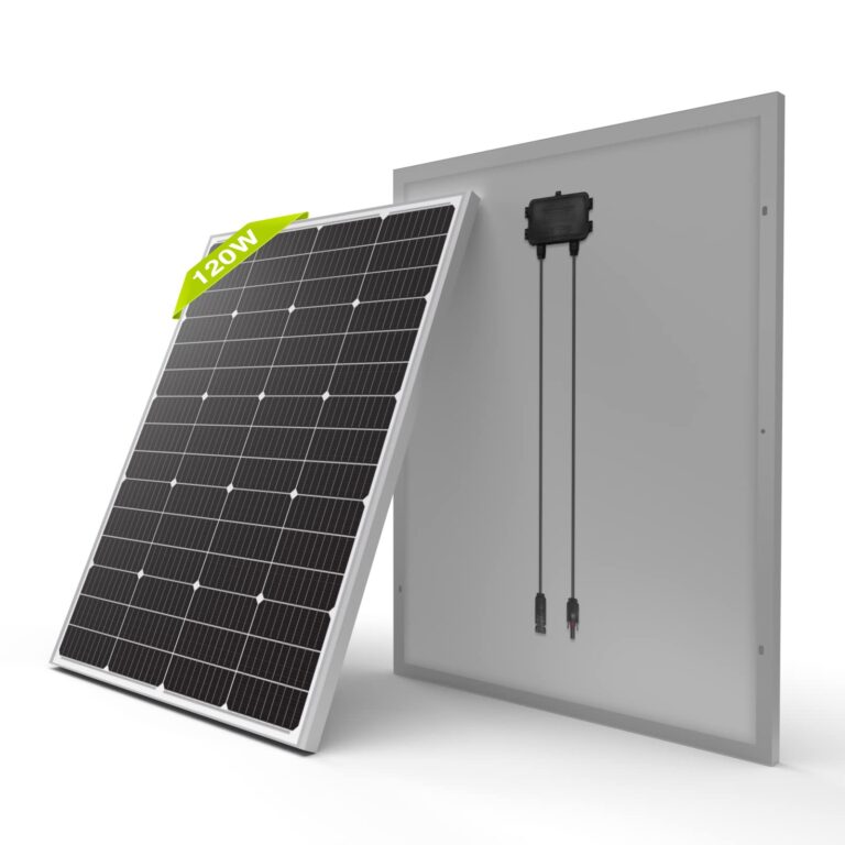 Newpowa 9BB 120W Solar Panel - High-Efficiency Monocrystalline PV Module for 24V Off Grid System, RV, Boat, Camper, Trailer, Gate Opener