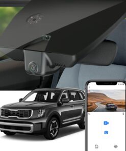 Fitcamx 4K Dash Cam Suitable for Kia Telluride 2020 2021 2022 S LX EX SX X-pro X-Line (Part No#S9000), OEM Look, UHD 2160P Video, Built-in WiFi & APP, Loop Recording, G-Sensor, Easy to Use, 64GB Card
