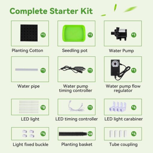 WEIMILOR Hydroponics Growing System, 28-Plants Indoor Vertical Tower Garden System Kit, Hydroponic Growing Tower with Tank & Visual Water Level, Hydroponic Germination Kit for Gardening Lover,7-Layer - Image 3
