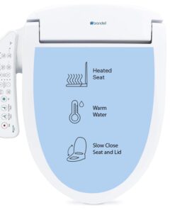 Brondell SE400-EW Swash SE400 Electric Bidet Toilet Seat With Heated Seat, Oscillating Stainless Steel Nozzle, Warm Air Dryer, Night Light, Gentle Close Lid, White Side Arm Control, Elongated