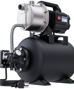 Aquastrong 1.6 HP Shallow Well Pump with Pressure Tank, 1320 GPH, 115V, Stainless Steel Irrigation, Automatic Water Booster Jet Pump for Home, Garden, Lawn