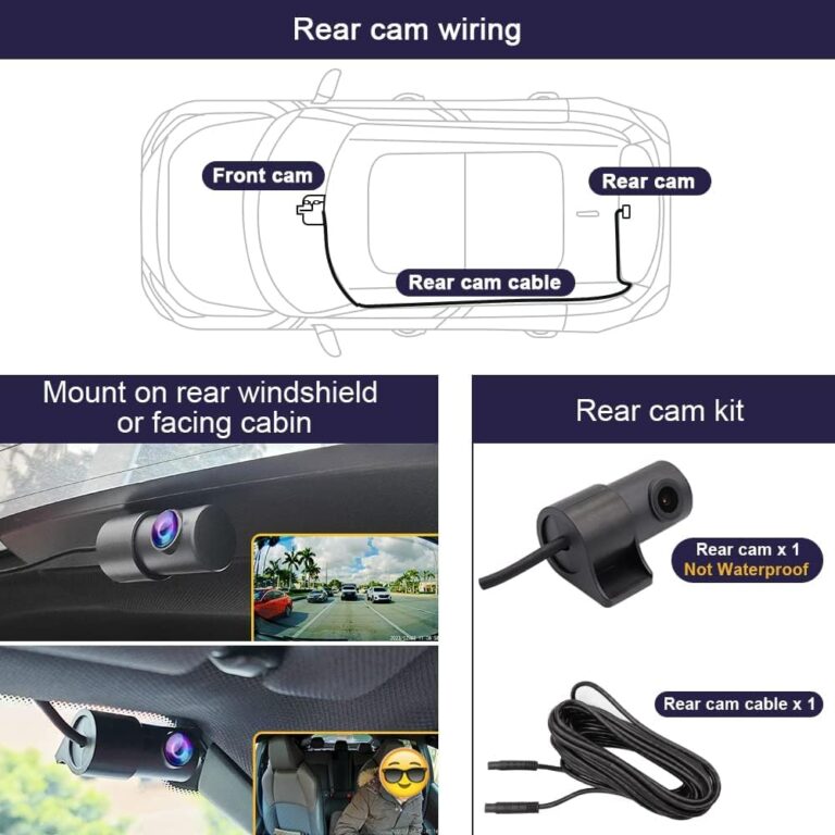 Fitcamx Front 4K+Rear 1080P Dash Cam for 2024-2025 Lexus TX 350 TX 500h Premium Luxury F Sport, Factory OEM Style, 2 Way HD Video, Built-in WiFi&APP, Loop Recording, G-Sensor, Easy to Use, 128GB Card - Image 5