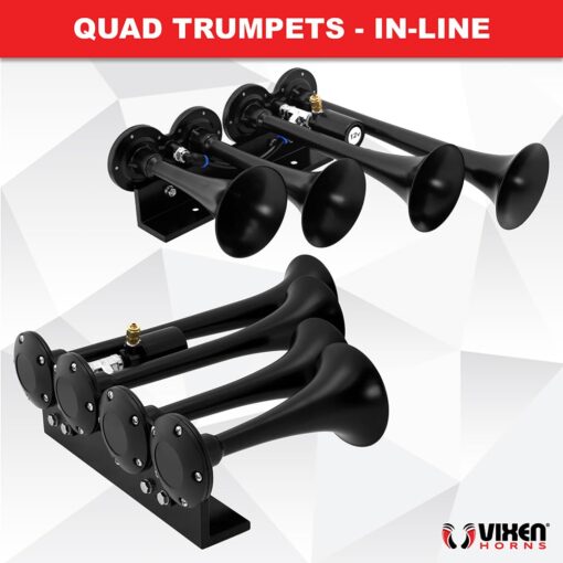 Vixen Horns Train Horn Kit for Trucks/Car/Semi. Complete Onboard System- 150psi Air Compressor, 1 Gallon Tank, 4 Trumpets. Super Loud dB. Fits Vehicles like Pickup/Jeep/RV/SUV 12v VXO8210/4124B - Image 6