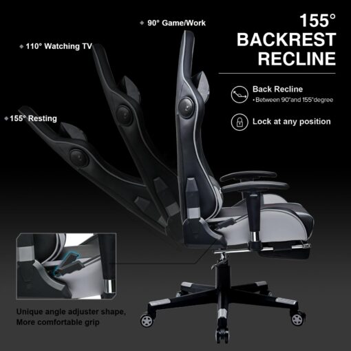 GTRACING Gaming Chair with Footrest Speakers Video Game Chair Bluetooth Music Heavy Duty Ergonomic Computer Office Desk Chair - Image 6