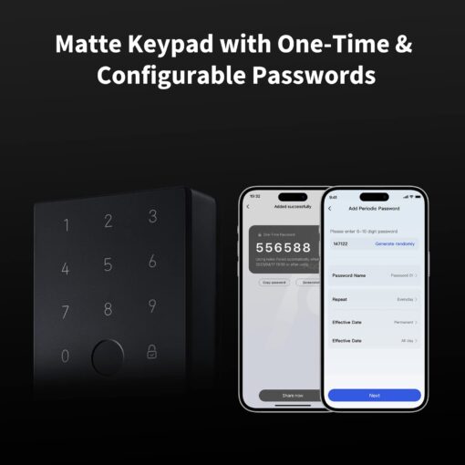 Aqara Smart Lock U100, Fingerprint Keyless Entry Door Lock with Apple Home Key, Touchscreen Keypad, Smart Electronic Deadbolt, IP65 Weatherproof, Supports Apple HomeKit, Alexa, Google, IFTTT, Silver - Image 5