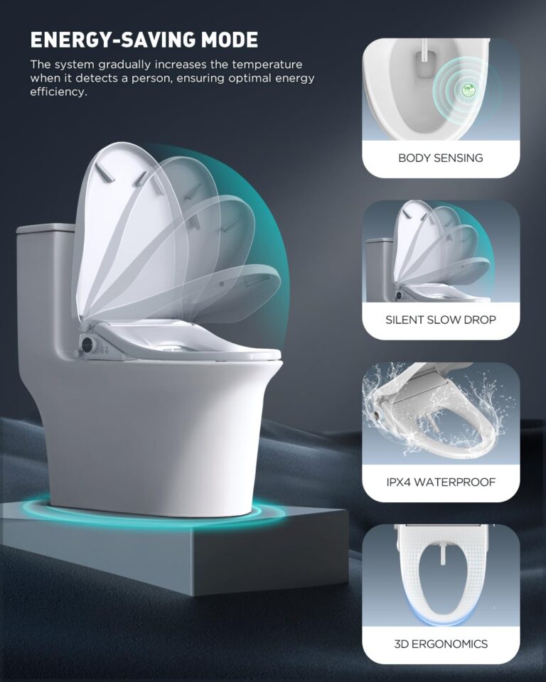 iliD Smart Bidet Toilet Seat, Electric Elongated Ecoseat with Four Cleaning Modes, Adjustable Angle and Pressure, Remote Control, Slow Close Lid, Easy Installation, 2 Year Warranty - Image 4