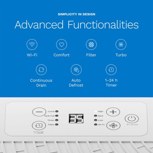 hOmeLabs 1,800 Sq. Ft Energy Star Dehumidifier – 25 Pint, High-Efficiency Moisture Removal for Home, Bedroom, Bathroom & Medium Rooms – Powerful Humidity Control, Quiet & Portable with Auto Shut-Off - Image 5