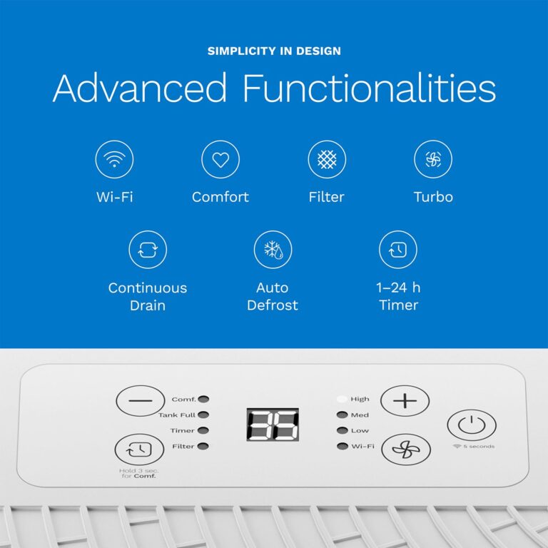 hOmeLabs 1,800 Sq. Ft Energy Star Dehumidifier – 25 Pint, High-Efficiency Moisture Removal for Home, Bedroom, Bathroom & Medium Rooms – Powerful Humidity Control, Quiet & Portable with Auto Shut-Off - Image 5