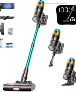Cordless Vacuum Cleaner, 550W 45KPA 70Mins Vacuum Cleaners for Home, Stick Vacuum with Charging Dock Station, Anti-tangle Wireless Vacuum, Rechargeable Cordless Vacuum for Pet Hair/Carpet/Hard Floor