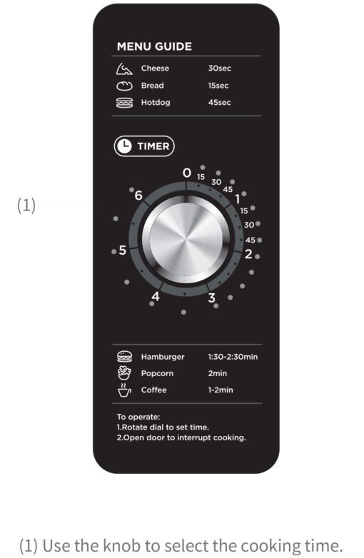 Midea Equipment 1025F0A Countertop Commercial Microwave Oven with Dial, 1000W, Stainless Steel.9 CuFt - Image 7