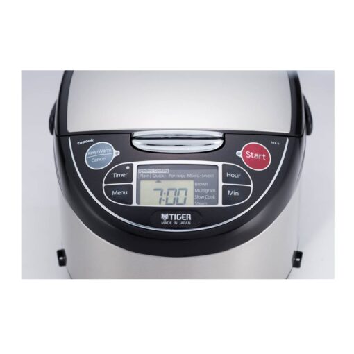 Tiger Corporation JAX-T10U-K 5.5-Cup (Uncooked) Micom Rice Cooker with Food Steamer & Slow Cooker, Stainless Steel Black - Image 4
