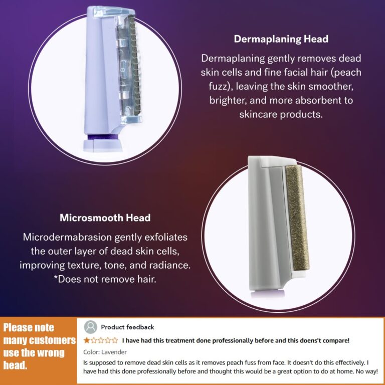 Michael Todd Beauty Sonicsmooth Pro+ Dermaplane Razor for Women Face + Eyebrow trimmer Dermaplaning System w/LED Light Peach Fuzz Remover -16 Dermaplaning Blades & 2 Microsmooth Microdermabrasion Tips - Image 3
