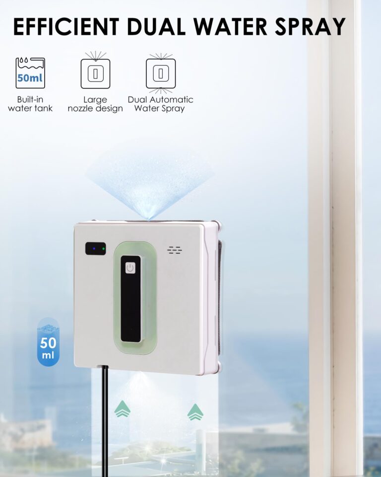 Yoolax Window Cleaning Robot, Automatic Window Cleaner Robot with Dual Water Spray, 3000Pa Suction Power, Robotic Window Cleaner with App & Remote Control, White - Image 6