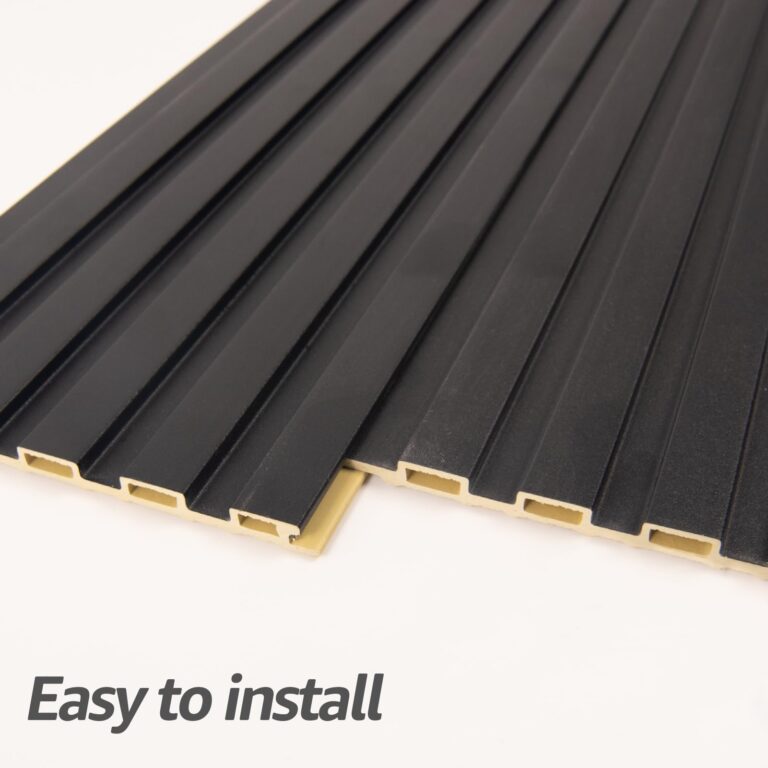 Art3d WPC Wainscoting Panels, 16-Pack 48 x 6 Inch 3D Wall Accents for Interior Wall Decor, Living Room, Bedroom, Black - Image 2
