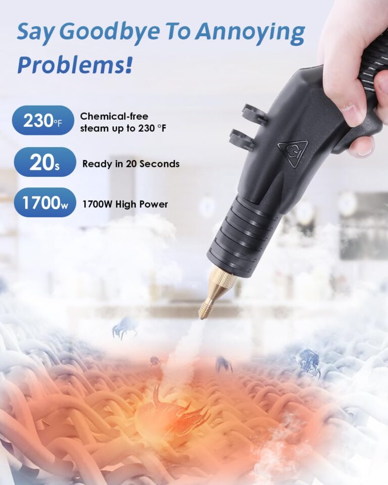 Hapyvergo High Pressure Steam Cleaner, 1700W Steamer for Cleaning Grout Tile, Heavy Duty Portable Steamer Cleaner for Car Auto, High Heat Cleaning Steamer for Home Shower All Surfaces 110V - Image 6