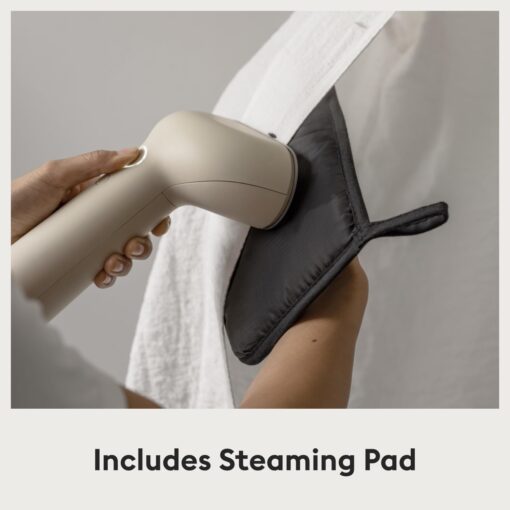 Steamery Handheld Clothes Steamer Cirrus 3, 1200W, US Plug, Heated Ironing Plate, Fast Heat Up, Garment Wrinkle Remover, Beige - Image 2