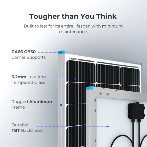 Renogy 100W 12V Solar Panel, Monocrystalline 100 Watt Solar Panel for RV, High Efficiency IP67 Waterproof PV Module for Marine Farm Battery Rooftop Outdoor Trip, Power Kits & Ecosystem - Image 5