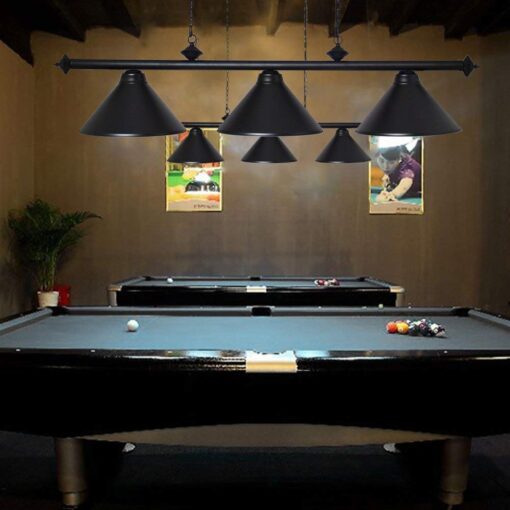 Wellmet 3 Light Pool Table Light, Vintage Retro Kitchen Island Pendant Light with Matte Black Shade, Modern Industrial Chandelier - Image 2