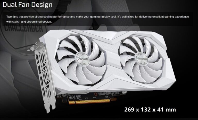 ASRock AMD Radeon RX 6600 Challenger White 8GB GDDR6 Graphics Card 0dB Silent Cooling 128-bit 7680 x 4320 DisplayPort HDMI 14 Gbps Dual Fan 7nm - Image 8