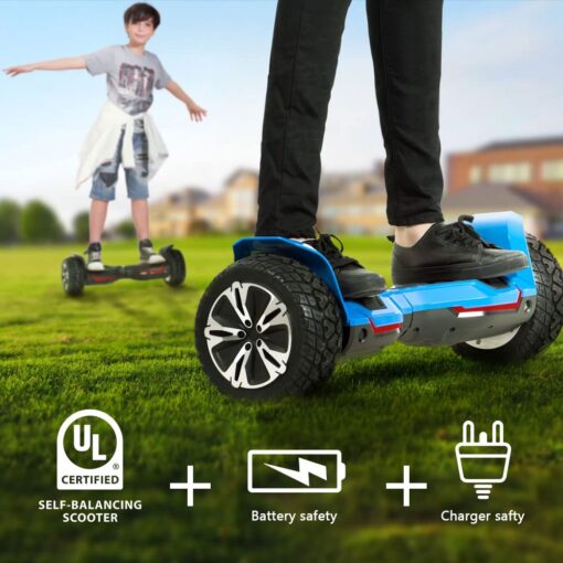 Gyroor Warrior 8.5 inch All Terrain Off Road Hoverboard with Bluetooth Speakers and LED Lights, UL2272 Certified Self Balancing Scooter - Image 4