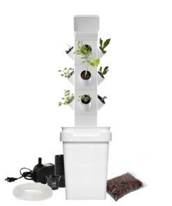 EXO Garden Hydroponic Growing System Vertical Tower - Vegetable Plant Tower Gift for Gardening Lover - Automate Aeroponics Mini Indoor Outdoor Home Grow Herb