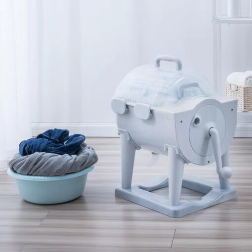 Portable Hand-Operated Drum Washing Machine, Non-Electric Manual Clothes Washer Dehydration, Hand Crank Laundry Wringer Washing Machine, Spin Dryer for Camping Apartments RV Dormitory Business Trip - Image 4