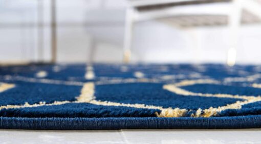 Marilyn Monroe Glam Collection Area Rug - Trellis (7' 10" x 10' Rectangle, Navy Blue Gold/ Gold) - Image 7