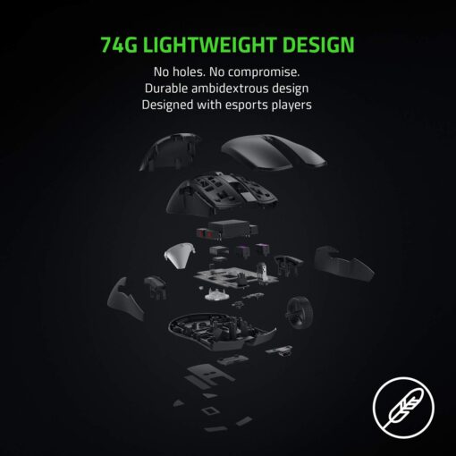 Razer Viper Ultimate Lightweight Wireless Gaming Mouse: Fastest Gaming Switches - 20K DPI Optical Sensor - Chroma Lighting - 8 Programmable Buttons - 70 Hr Battery - Classic Black - Image 3