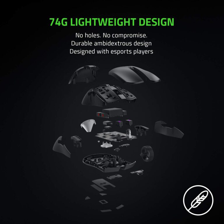 Razer Viper Ultimate Lightweight Wireless Gaming Mouse: Fastest Gaming Switches - 20K DPI Optical Sensor - Chroma Lighting - 8 Programmable Buttons - 70 Hr Battery - Classic Black - Image 3
