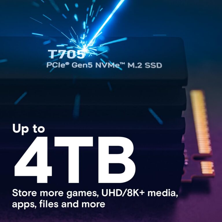 Crucial T705 2TB PCIe Gen5 NVMe M.2 SSD with Heatsink - Up to 14,500 MB/s - Game Ready - Internal Solid State Drive (PC) - +1mo Adobe CC - CT2000T705SSD5 - Image 2