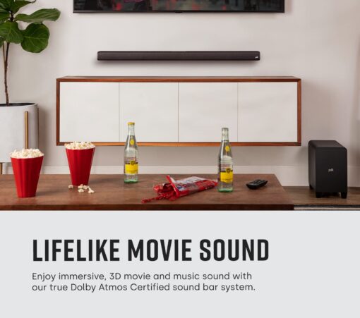 Polk Audio Signa S4 Sound Bar with Wireless Subwoofer - Dolby Atmos 3D Audio, Exclusive VoiceAdjust & BassAdjust Technology, HDMI eARC, Works with 8K, 4K & HD TVs, Bluetooth, Wireless Streaming - Image 6