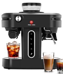 Mcilpoog AC510 15Bar Semi Automatic Espresso Machine With Grinder & Steam Wand,3-in-1 Compact Espresso Coffee Maker With 28 oz Removable Water Tank for Cappuccino or Latte, Gift for Dad, Mom or Wife