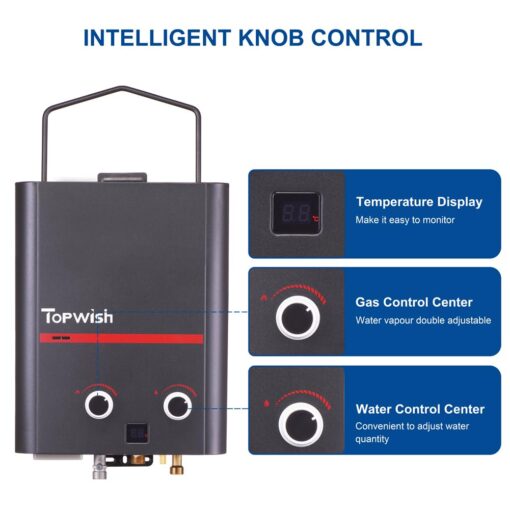 TOPWISH Portable Propane Water Heater Black - Image 8