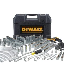 DEWALT Mechanic Tool Set, 247-Piece, 1/4 in., 3/8 in. and 1/2 in. Drive, SAE, Ratchets, Sockets, Hex Keys, Combination Wrenches, Polish Chrome Finish (DWMT81535)
