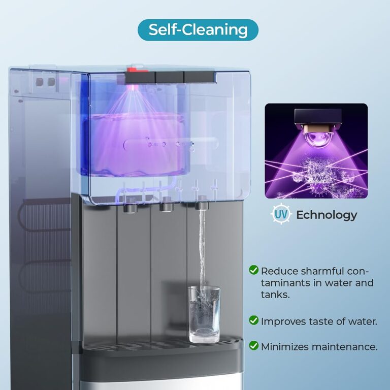 Euhomy Self-Cleaning Bottom Loading Water Dispenser, 3 Temperatures - Cold/Hot/Warm, with Child Lock, Display Light, Suitable for Apartments, Schools, Companies, Black - Image 5