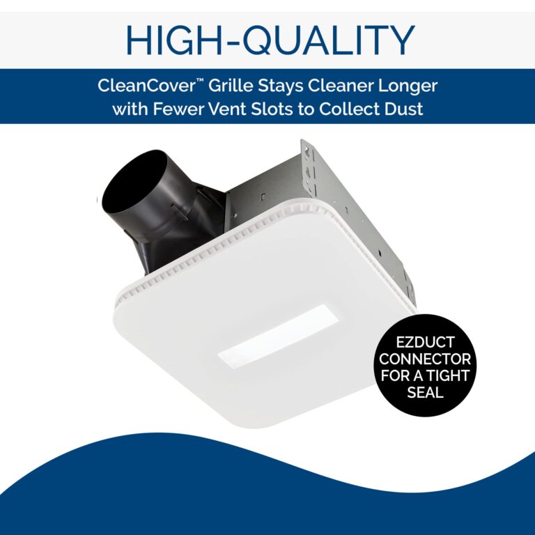 Broan-NuTone AE110LK Ventilation Fan with LED CleanCover and Roomside Installation, ENERGY STAR Certified, 110 CFM, 1.0 Sones, White - Image 2