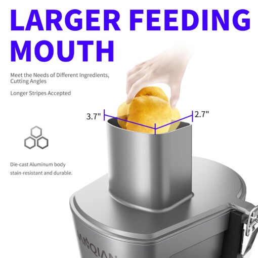 4 in 1 Electric Vegetable Chopper Automatic Multifunctional Food Cutter Slicer for Slicing Shredding Dicing Slitting with Quiet Motor (200W/110V), Multi Blades for Commercial and Home Use - Image 3