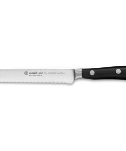 WÜSTHOF Classic IKON 5" Serrated Utility Knife, Black