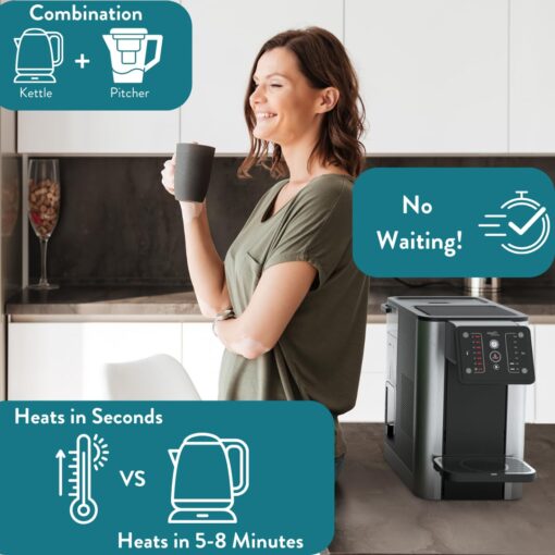 Aqua Optima AUH012 Countertop Water Filtration System, Hot Water Dispenser, Countertop Water Filter, hot Water Kettle Electric, Water Boiler, 7 Temperatures, Zero Installation, Includes 1 Filter - Image 7