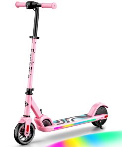 FanttikRide C9 Pro Electric Scooter for Kids 8-12, Adjustable Handlebar Height for Riders 3.9-5.2 ft, 132 lbs, Up to 40 min Continuous Time, 5 Miles Range, 3 Speed Mode 5/8/10 MPH, Pink