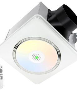 GROWNEER Bathroom Exhaust Fan with Light and Heater, 40W Bathroom Fan with Humidity Sensor, 110/160 CFM 1.0 Sone Exhaust Fan with Light, 1500lm LED Light 2700K/4000K/5000K & Nightlight, Remote