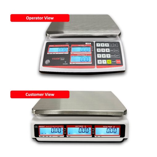 VisionTechShop TVP-60B Price Computing Scale, Lb/Oz/Kg Switchable, 60lb Capacity, 0.01lb Readability, NTEP Legal for Trade COC #19-038, NSF Certified - Image 5