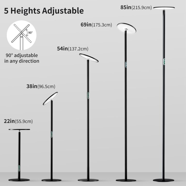 chiphy Grow Lights, 85" Full Spectrum Plant Light for Indoor Plants, 4/8/12H Timer, 60W Grow Lamp, 10 Dimmable Brightness, Height Adjustable, Remote Control, Ideal for Tall Small Plants - Image 3
