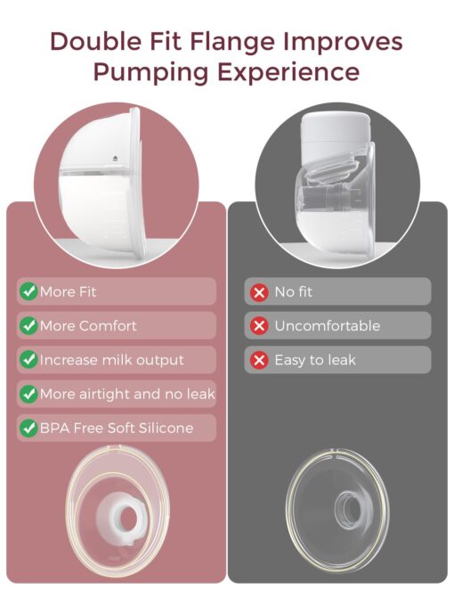 Momcozy M5 Hands-Free Wearable Breast Pump, Double-Sealed Flange for Baby-Like Comfort, 3 Modes & 9 Suction Levels, Portable Electric Pump – 24mm, 2 Pack Lilac - Image 6