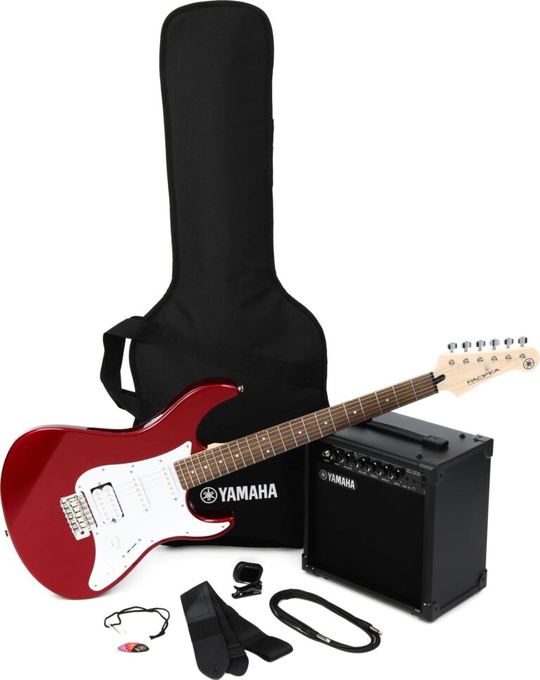 Yamaha GigMaker EG Electric Guitar Pack with Amplifier, Gig Bag, Tuner, Cable, Strap and Picks - Metallic Red